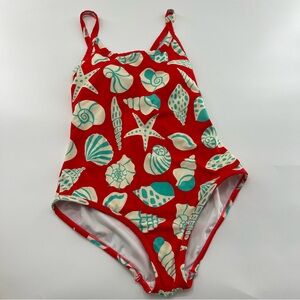 Hanna Andersson Red Sea Shell One Piece Swimsuit Swimwear Women’s medium